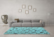 Machine Washable Abstract Light Blue Modern Rug in a Living Room, wshabs4862lblu