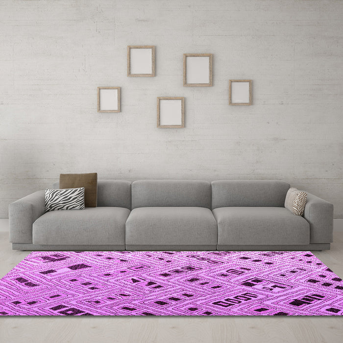 Machine Washable Abstract Purple Modern Area Rugs in a Living Room, wshabs4862pur