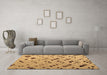 Machine Washable Abstract Brown Modern Rug in a Living Room,, wshabs4862brn