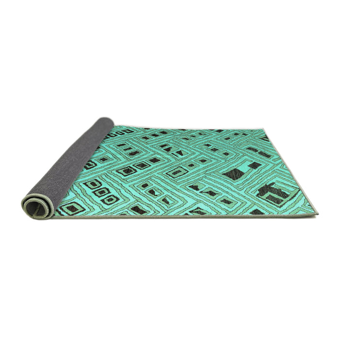Sideview of Abstract Turquoise Modern Rug, abs4862turq