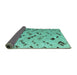 Sideview of Abstract Turquoise Modern Rug, abs4862turq