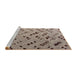 Sideview of Machine Washable Abstract Tan Brown Rug, wshabs4863