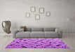 Machine Washable Abstract Purple Modern Area Rugs in a Living Room, wshabs4863pur