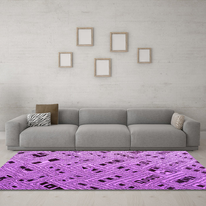 Machine Washable Abstract Purple Modern Area Rugs in a Living Room, wshabs4863pur