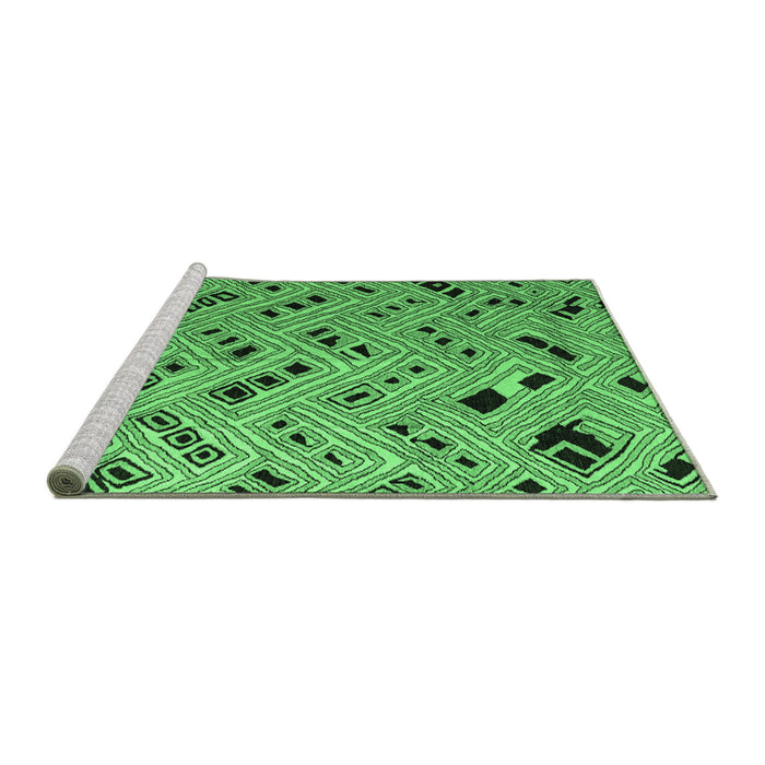 Sideview of Machine Washable Abstract Emerald Green Modern Area Rugs, wshabs4863emgrn