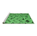 Sideview of Machine Washable Abstract Emerald Green Modern Area Rugs, wshabs4863emgrn