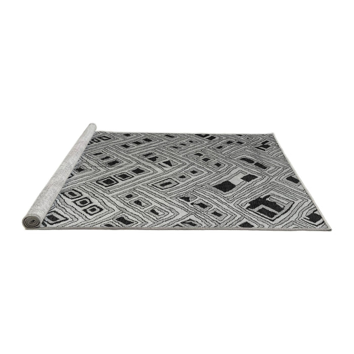 Sideview of Machine Washable Abstract Gray Modern Rug, wshabs4863gry