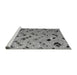 Sideview of Machine Washable Abstract Gray Modern Rug, wshabs4863gry