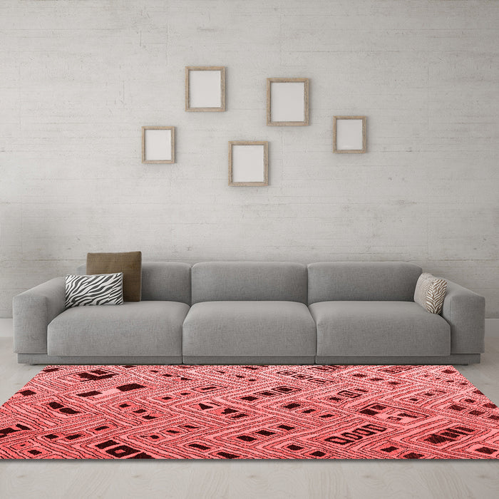 Modern Red Washable Rugs
