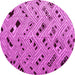 Round Machine Washable Abstract Pink Modern Rug, wshabs4863pnk