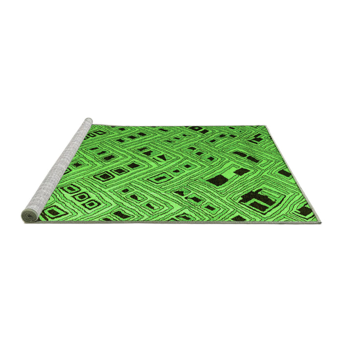 Sideview of Machine Washable Abstract Green Modern Area Rugs, wshabs4863grn