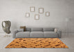 Machine Washable Abstract Orange Modern Area Rugs in a Living Room, wshabs4863org