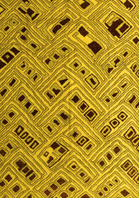 Abstract Yellow Modern Rug, abs4863yw