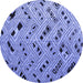 Round Abstract Blue Modern Rug, abs4863blu