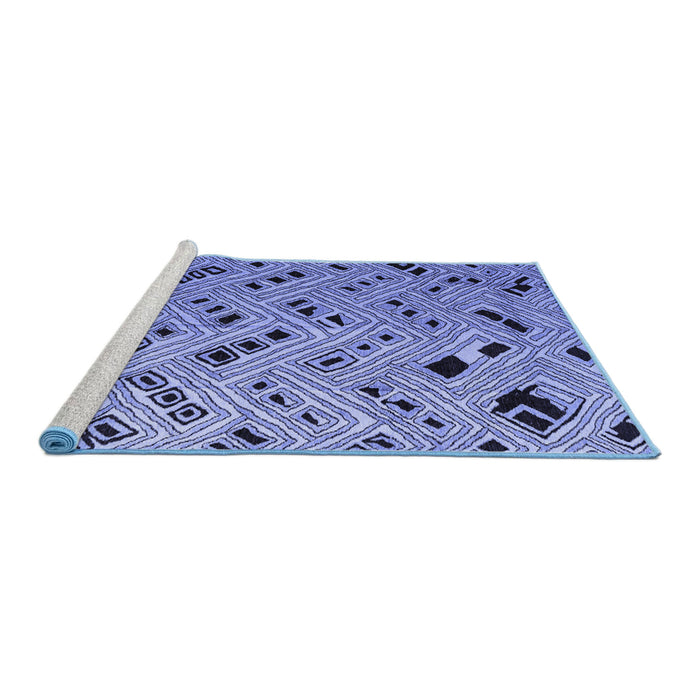 Sideview of Machine Washable Abstract Blue Modern Rug, wshabs4863blu