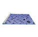 Sideview of Machine Washable Abstract Blue Modern Rug, wshabs4863blu