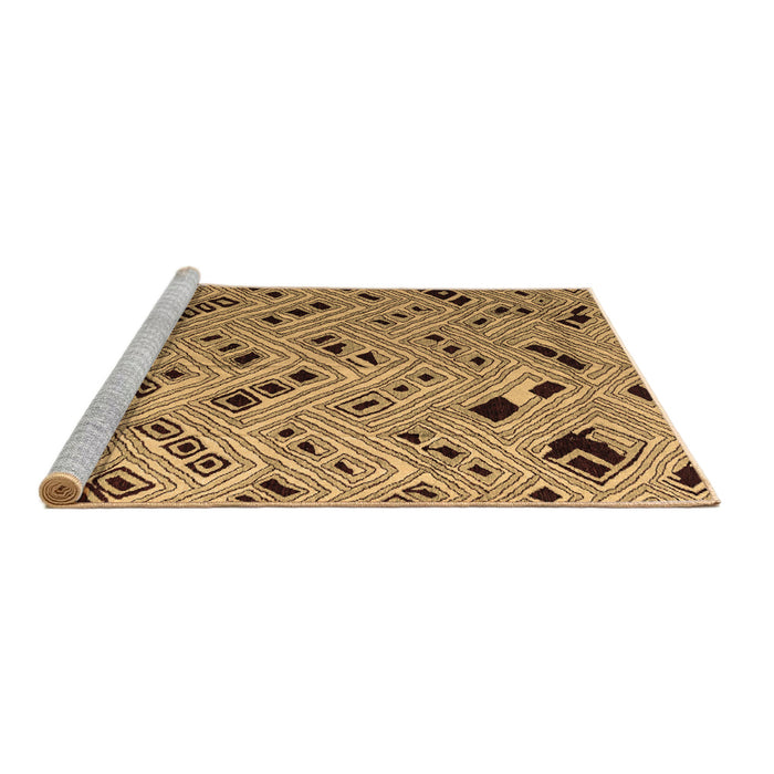 Sideview of Machine Washable Abstract Brown Modern Rug, wshabs4863brn