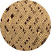 Round Machine Washable Abstract Brown Modern Rug, wshabs4863brn