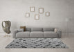 Machine Washable Abstract Gray Modern Rug in a Living Room,, wshabs4863gry