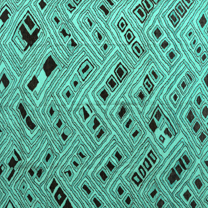 Square Abstract Turquoise Modern Rug, abs4863turq