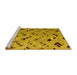 Sideview of Machine Washable Abstract Yellow Modern Rug, wshabs4863yw