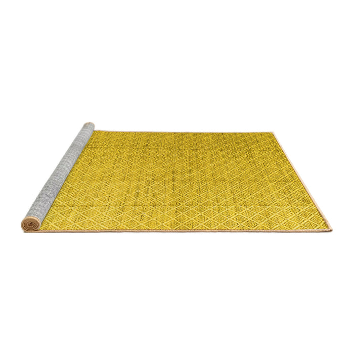 Sideview of Machine Washable Solid Yellow Modern Rug, wshabs4864yw
