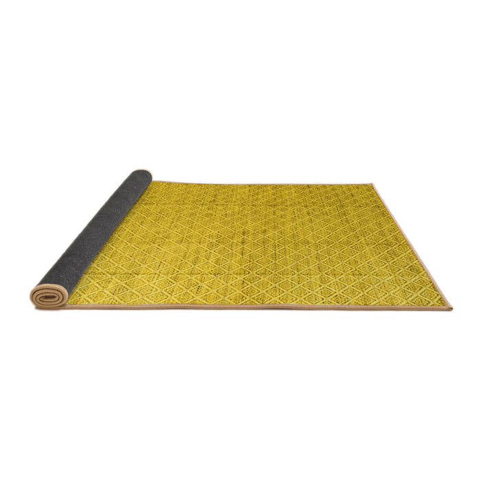 Sideview of Solid Yellow Modern Rug, abs4864yw