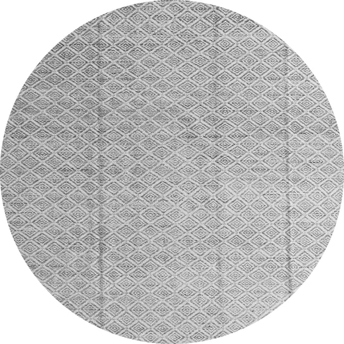 Round Machine Washable Solid Gray Modern Rug, wshabs4864gry