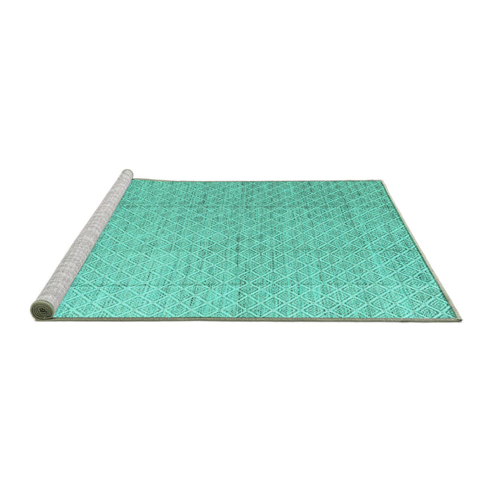 Sideview of Machine Washable Solid Turquoise Modern Area Rugs, wshabs4864turq