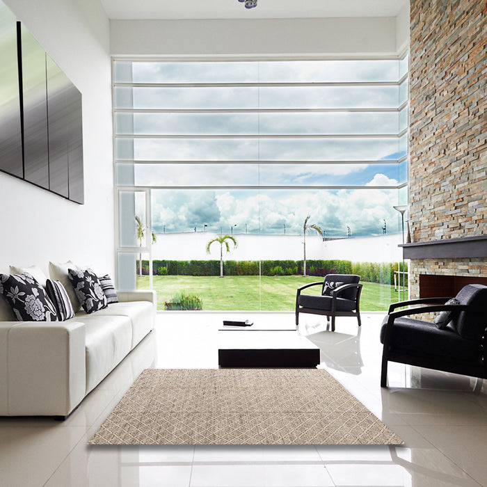 Square Machine Washable Abstract Brown Rug in a Living Room, wshabs4864