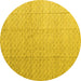 Round Solid Yellow Modern Rug, abs4864yw