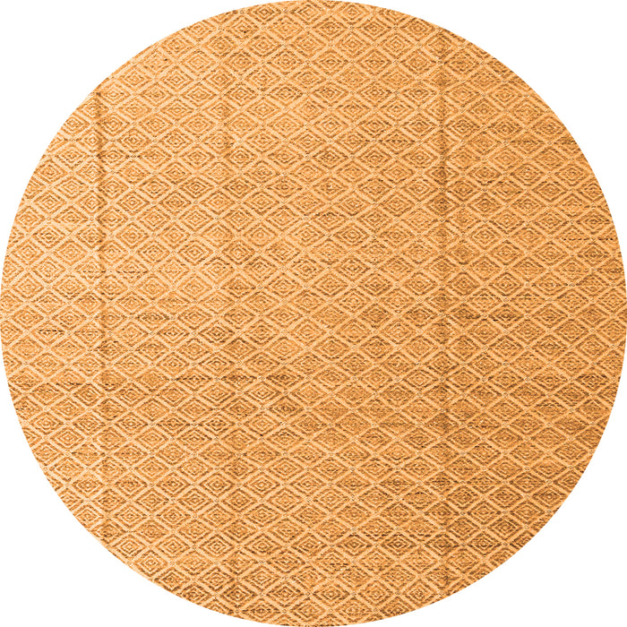Round Machine Washable Solid Orange Modern Area Rugs, wshabs4864org