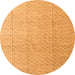 Round Machine Washable Solid Orange Modern Area Rugs, wshabs4864org