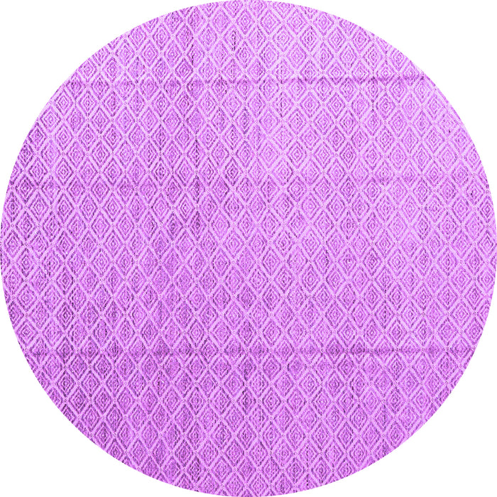Round Machine Washable Solid Purple Modern Area Rugs, wshabs4864pur