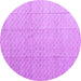 Round Machine Washable Solid Purple Modern Area Rugs, wshabs4864pur