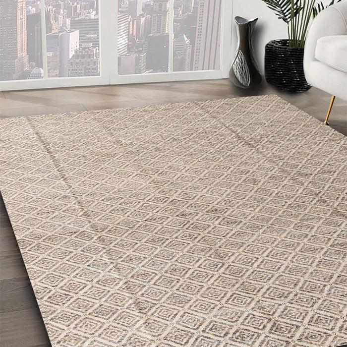 Abstract Brown Solid Rug in Family Room, abs4864