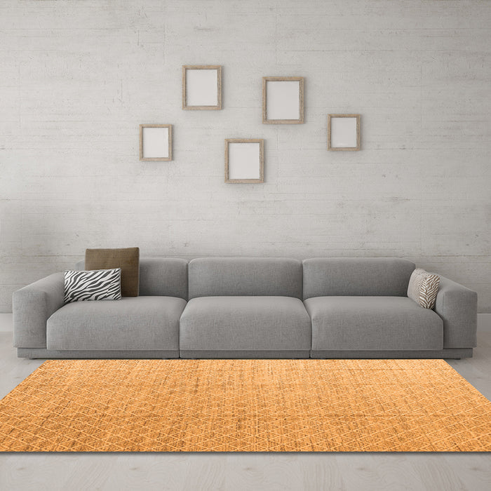 Machine Washable Solid Orange Modern Area Rugs in a Living Room, wshabs4864org
