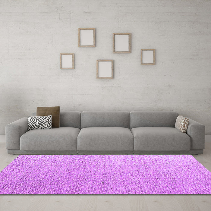 Machine Washable Solid Purple Modern Area Rugs in a Living Room, wshabs4864pur
