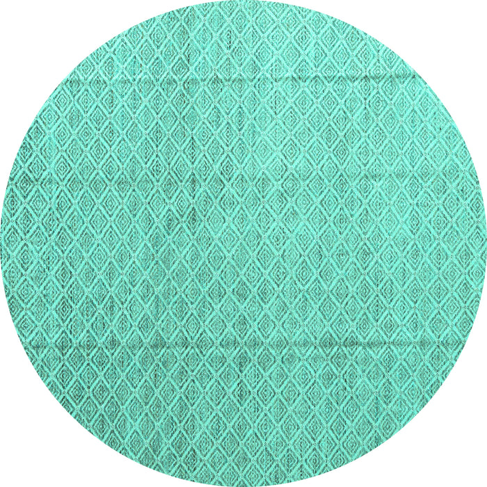 Round Solid Turquoise Modern Rug, abs4864turq