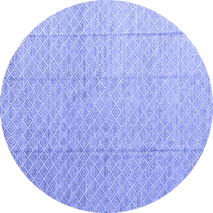 Round Machine Washable Solid Blue Modern Rug, wshabs4864blu