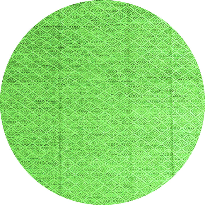 Round Machine Washable Solid Green Modern Area Rugs, wshabs4864grn
