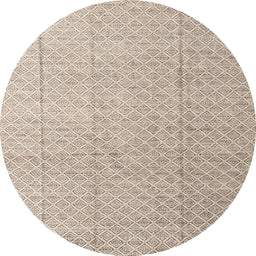 Round Abstract Brown Solid Rug, abs4864