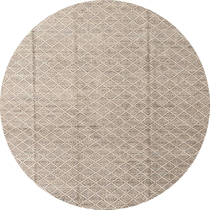 Round Abstract Brown Solid Rug, abs4864