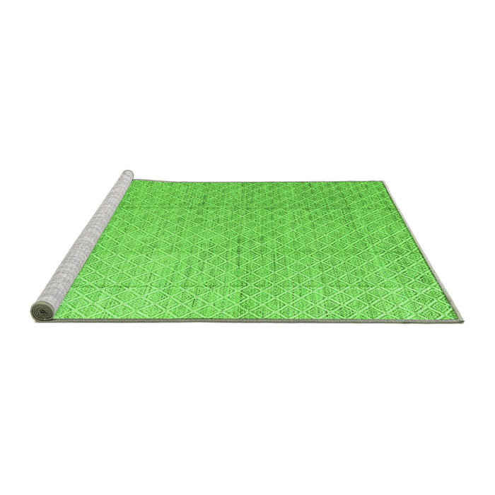 Sideview of Machine Washable Solid Green Modern Area Rugs, wshabs4864grn