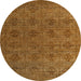 Round Abstract Sedona Brown Modern Rug, abs4865