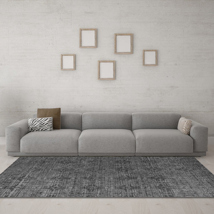 Machine Washable Abstract Gray Modern Rug in a Living Room,, wshabs4865gry