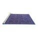 Sideview of Machine Washable Abstract Blue Modern Rug, wshabs4865blu