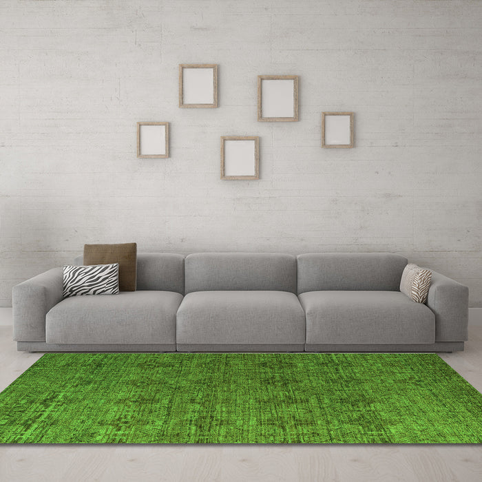 Machine Washable Abstract Green Modern Area Rugs in a Living Room,, wshabs4865grn
