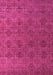 Machine Washable Abstract Pink Modern Rug, wshabs4865pnk