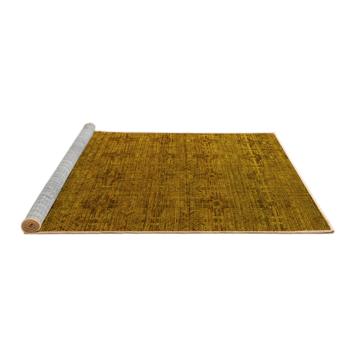 Sideview of Machine Washable Abstract Yellow Modern Rug, wshabs4865yw
